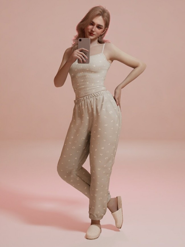 《inZOI》女士寝衣套装服装先容