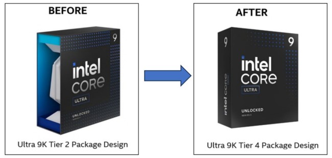 Ultra 9 285K零售包装 体积更小，降低物流成本