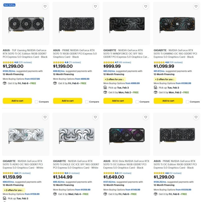 等等党失败!RTX5070 Ti价格已超5080建议零售价