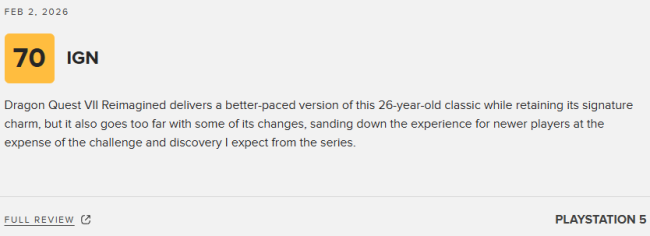 《勇者斗恶龙7》重制版M站83分：表现惊艳 堪称杰作！