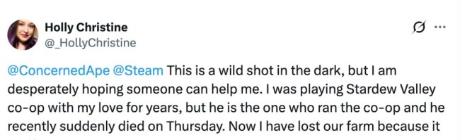 《星露谷》玩家为去世爱人找回存档 制作人暖心帮助