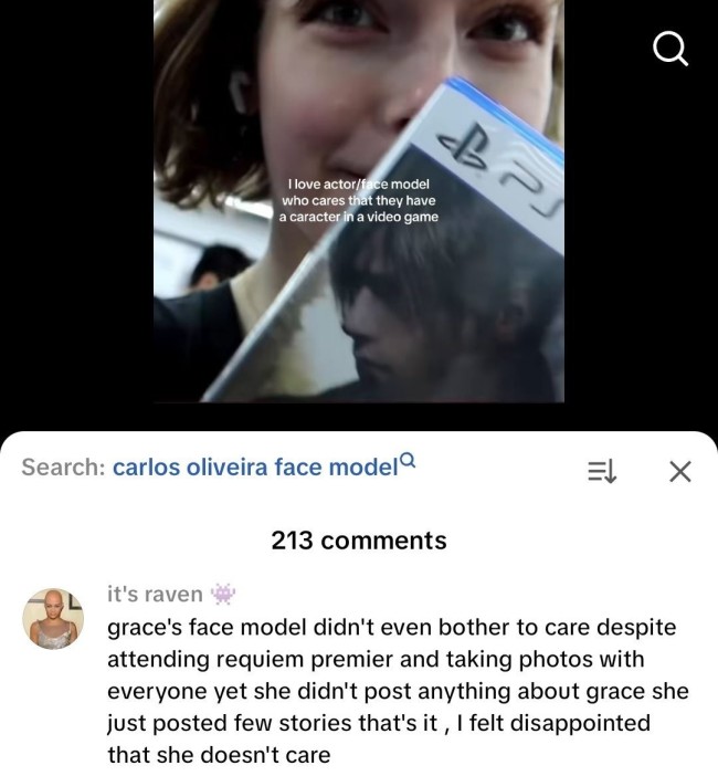 《生化危机：安魂曲》格蕾丝脸模被喷对游戏不感兴趣