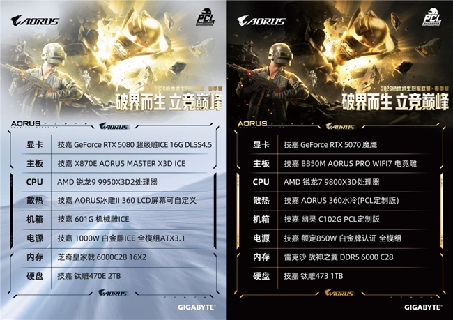 技嘉AORUS电竞装备助阵PCL春季赛，双配置方案护航巅峰对决