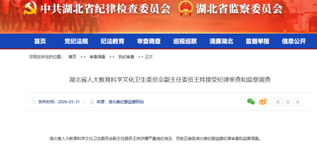 涉嫌严重违纪违法,王炜被查