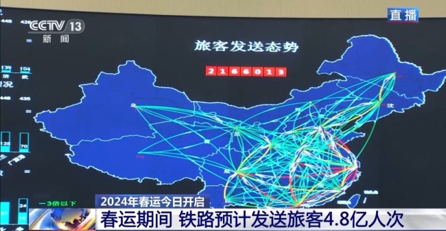 中国「春運」、本日始動 予定旅客数は延べ4億8000万人