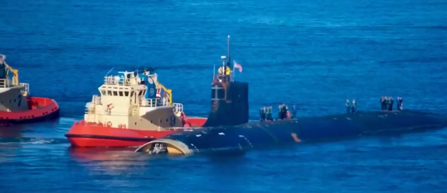 美南海撞山核潜艇返回母港 美老兵:返程一定很痛苦