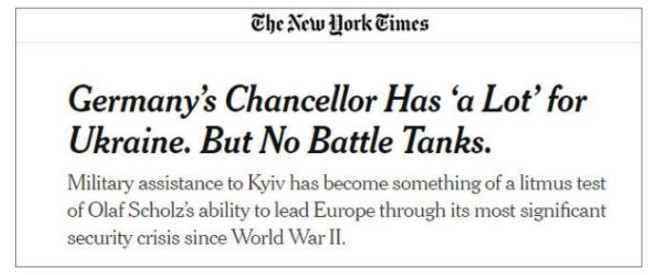 德国总理称不会向乌克兰交付坦克