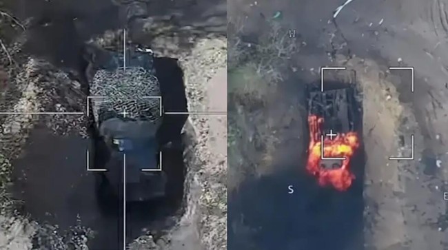 俄无人机作战画面曝光 可见乌军移动