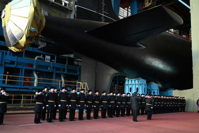 点击查看大图 俄新型特种核潜艇二号艇下水,可携带末日武器“波塞冬”