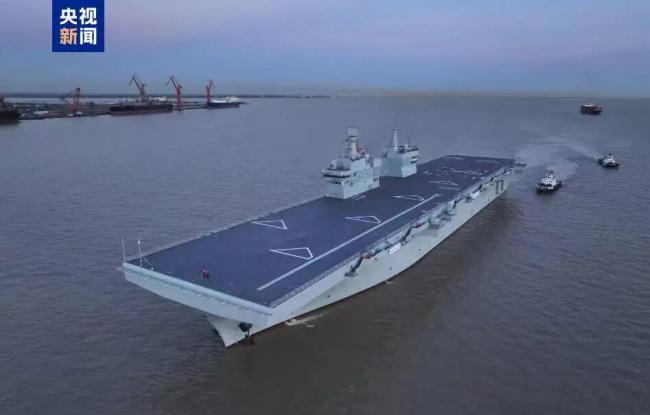 又一艘电磁弹射舰首次试航，中国海军再添独门利器！