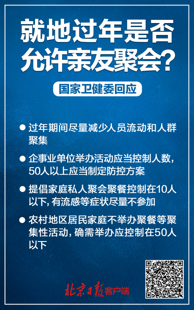 就地过年是否允许亲友聚会? 聚会等活动应控制人数并制定防控方案