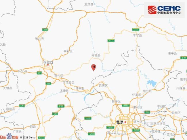 河北张家口市赤城县发生2.3级地震 震源深度15千米