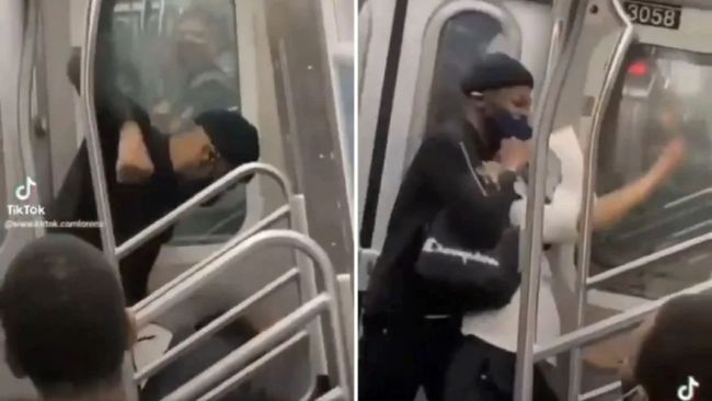 亚裔男子在纽约地铁遭黑人毒打 没有人上前阻止