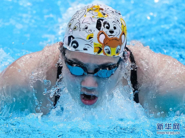 7月21日，中国游泳队队员张雨霏在训练中。