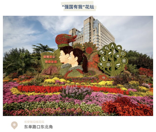 祝福祖国！来看天安门长安街花坛美景
