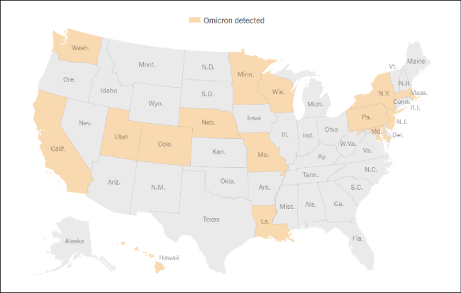 美国已有16州出现奥密克戎确诊病例