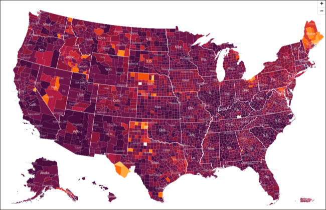 疫情地图“全美深红”，民众对美政府防疫日益失望