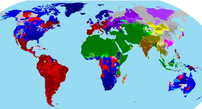 宗教分布世界地图图片