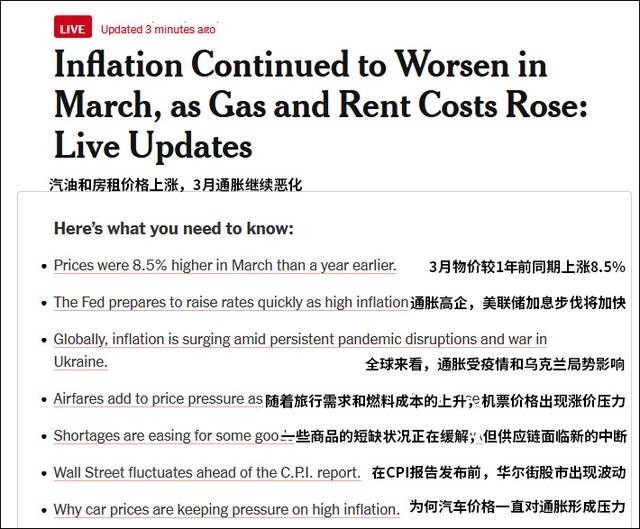 美国面临1981年来最严重通胀 拜登支持率正在下降