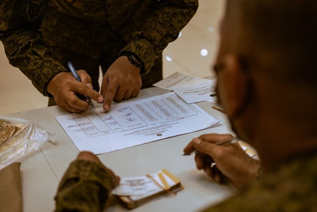 当地时间2022年4月28日，菲律宾马尼拉，菲律宾将于5月9日举行大选，由于当天武装部队的成员需执行相关任务，因此进行提前投票。