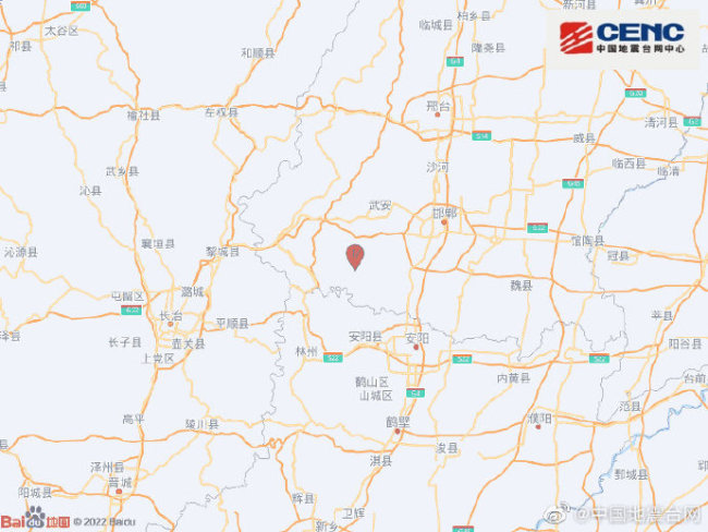 河北邯郸市磁县发生2.0级地震，震源深度15千米