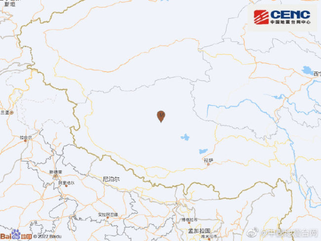 西藏那曲市尼玛县发生4.9级地震，震源深度10千米