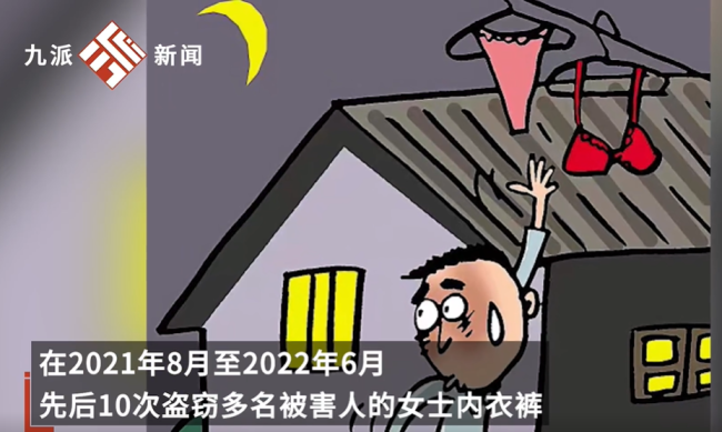 35岁男子先后10次偷走女士内衣裤被判刑并处罚金5000元