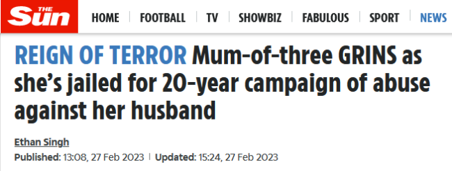  英前高官家暴丈夫20多年 