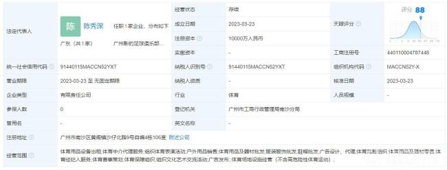 广州影豹足球俱乐部近期成立 注册资金一个亿！全新广州队即将亮相 继承谁的衣钵？