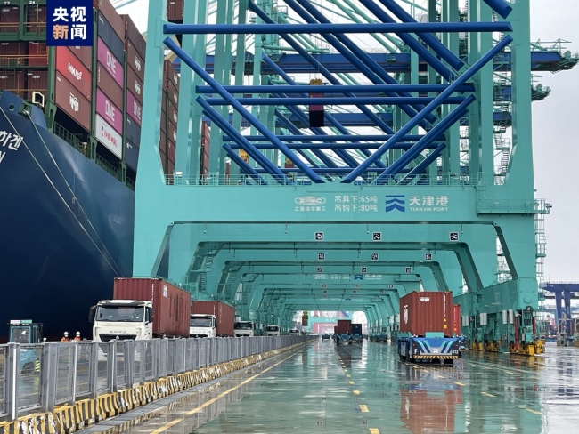 天津港开通今年首条直抵欧洲多国新航线