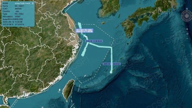 美军侦察机在东海高强度活动 最近距中国领海约30海里