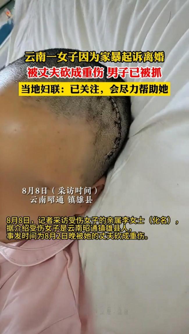 一女子被家暴起诉离婚遭丈夫砍成重伤 妇联:将努力提供帮助