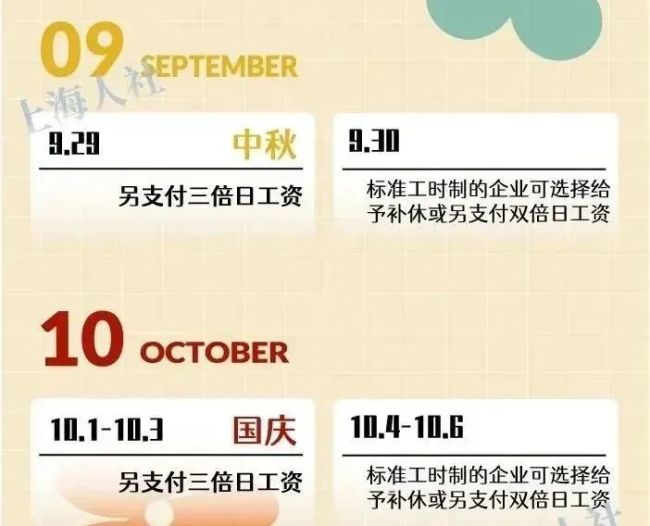 中秋国庆有4天发3倍工资 10月份你的工资可能提前到账