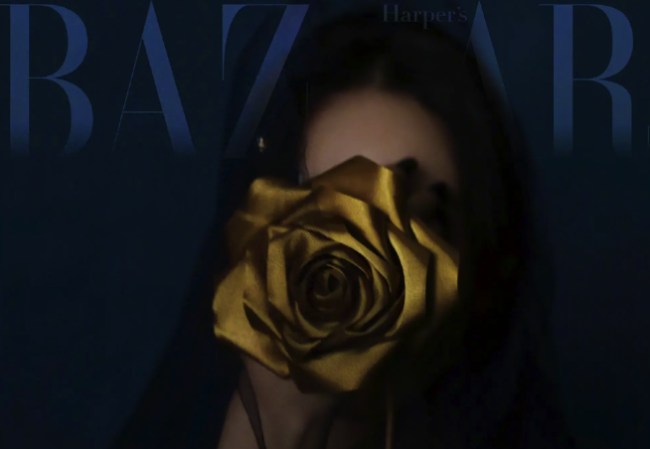 赵丽颖时尚芭莎十二月刊封面预告！揭开金色玫瑰下的神秘面纱