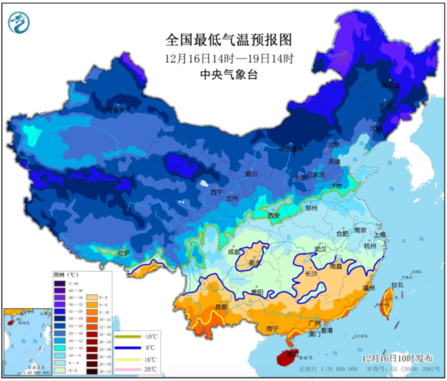 0℃冰冻线南推湖北中部至浙江南部 20个省会级城市最低温创下半年来新低