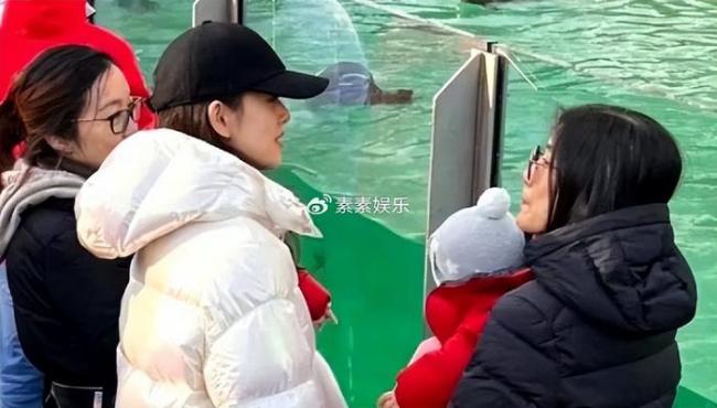 章泽天带二胎儿子现身，疑似双胞胎男孩