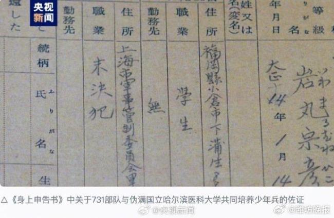日军731部队细菌战情报员信息披露 首次揭露“情报员”角色