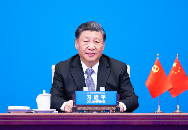 2023年3月15日，习近平主席在北京出席中国共产党与世界政党高层对话会，并发表题为《携手同行现代化之路》的主旨讲话。