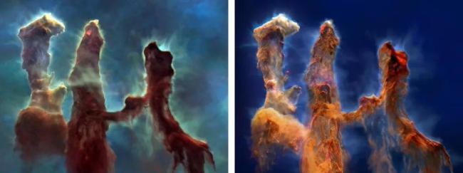 NASA发布创生之柱新影像 3D视角揭示恒星诞生奥秘