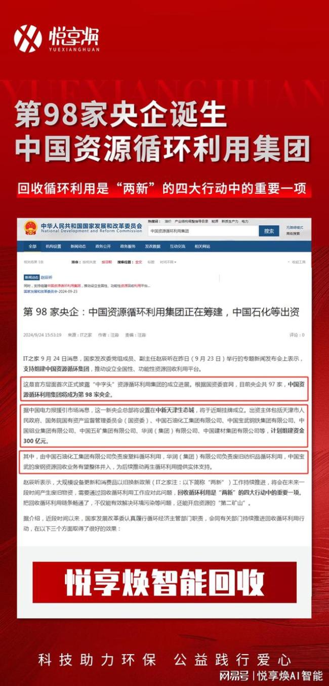 中国资源循环集团有限公司正式成立