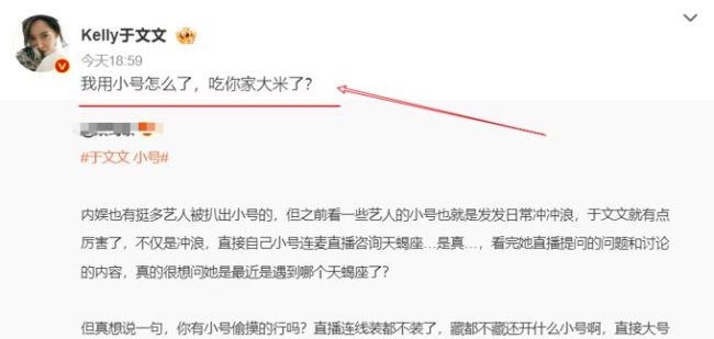 于文文回应用小号：用小号怎么了，吃你家大米了？