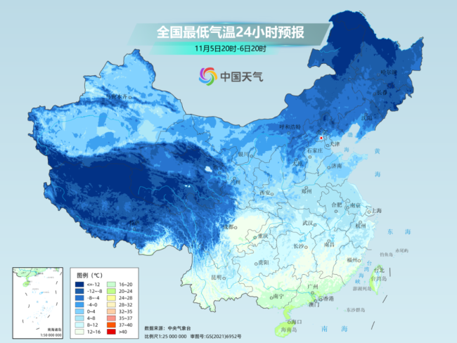 南方人顫抖吧！6日早晨多地氣溫將降至近期低點 