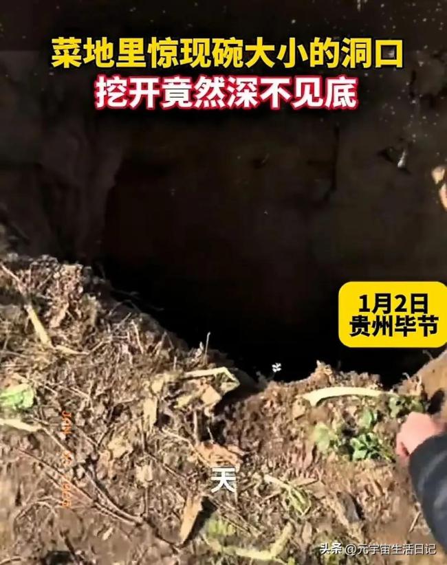 菜地现碗口大洞口深不见底 神秘现象引关注