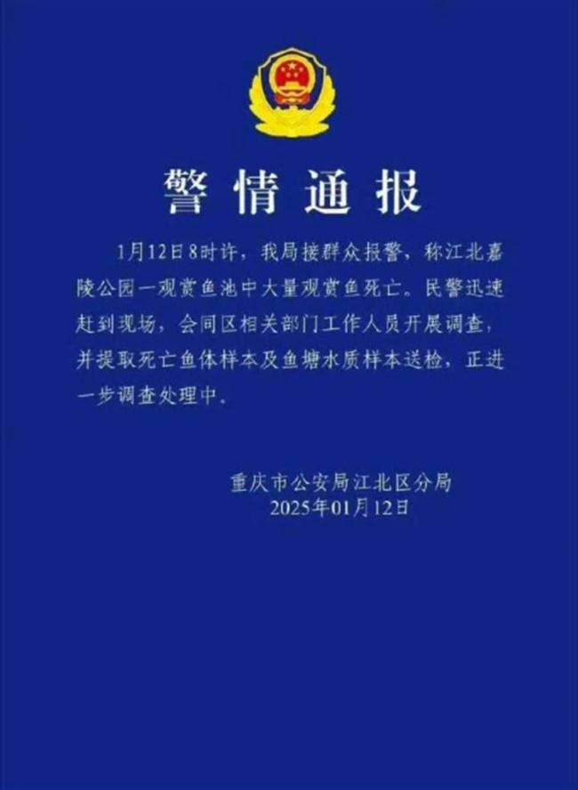 警方調(diào)查觀音橋錦鯉死亡絕非小題大做 投毒疑云待解