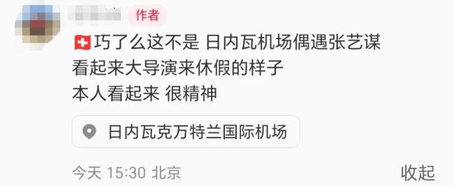 75歲張藝謀飛瑞士和女兒張末過年 缺席春節(jié)檔影片競爭