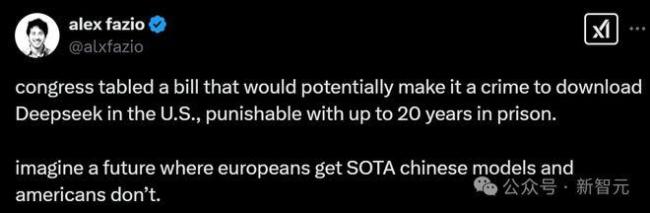 美國(guó)人下載DeepSeek,，最高判20年監(jiān)禁？美國(guó)下令全面封殺中國(guó)AI 法案引發(fā)爭(zhēng)議