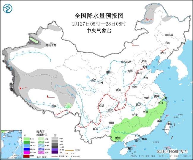 中央氣象臺(tái)：江南華南等地有陰雨 新疆西藏局地大到暴雪