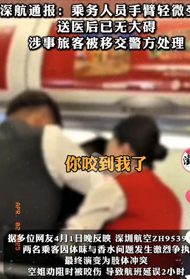 兩女子飛機(jī)上互嫌有味道打架 空姐受傷航班延誤