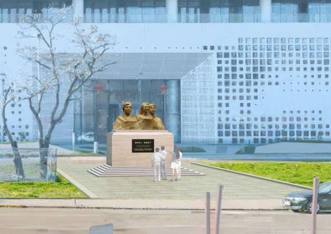 北约轰炸中牺牲的3位烈士雕像塑成德信体育下载(图1)