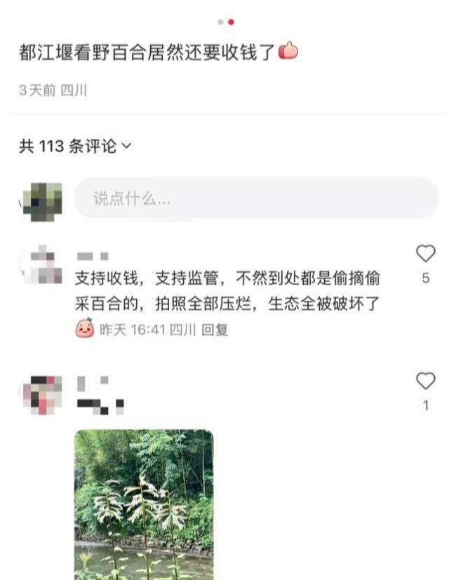 都江堰野百合收費事件 游客質(zhì)疑收費合理性